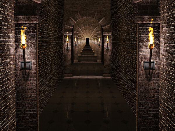 Коридор средневекового замка
