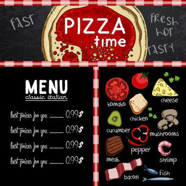 Template for restaurant menu