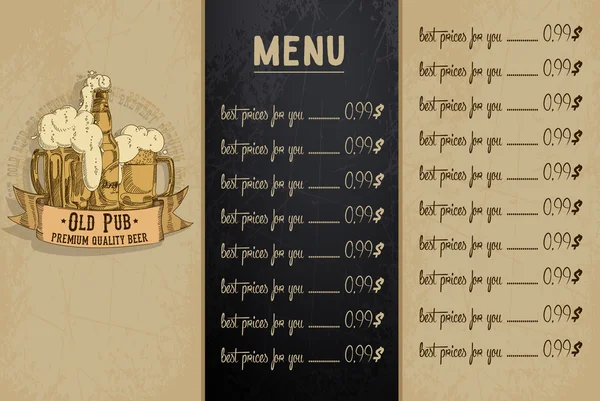 Template for restaurant menu — Stok Vektör