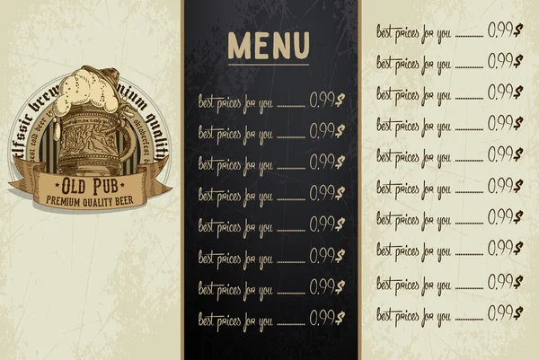 Szablon menu restauracji — Wektor stockowy