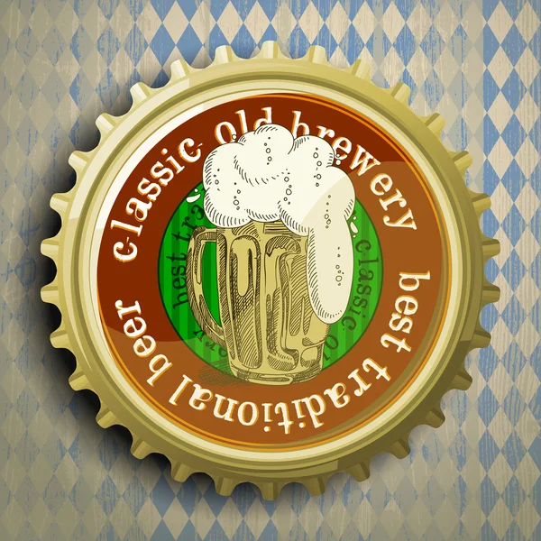 Fundo com tampa de cerveja — Vetor de Stock