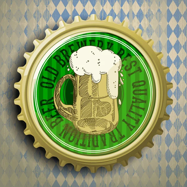 Fond avec bouchon de bière — Image vectorielle