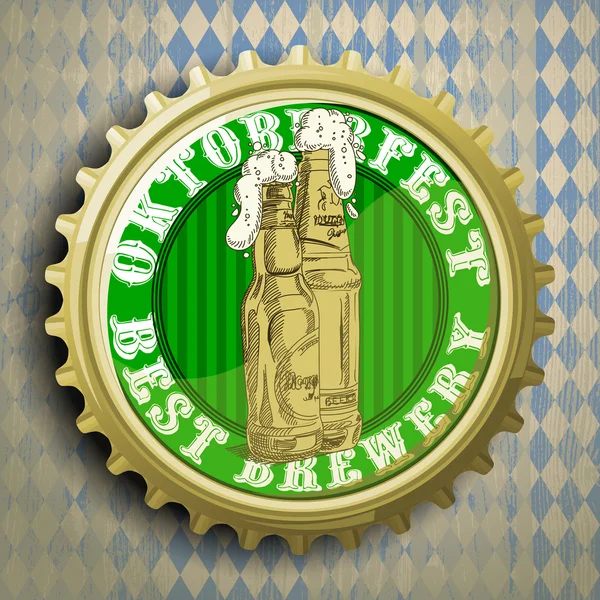 Fondo con tapa de cerveza — Vector de stock