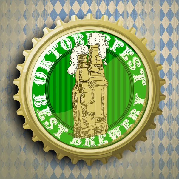 Background with beer cap — Stock Vector
