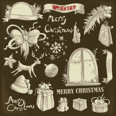 Bir dizi Noel elementi