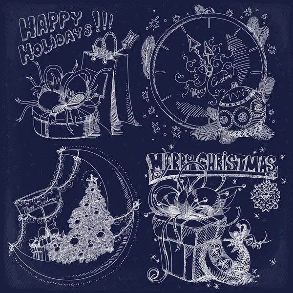Set of christmas elements — Stock Vector