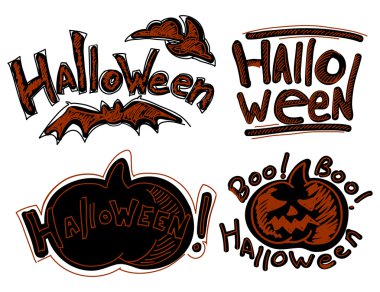 Cadılar Bayramı öğeleri kümesi