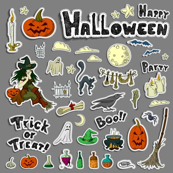 Set di elementi di Halloween — Vettoriale Stock