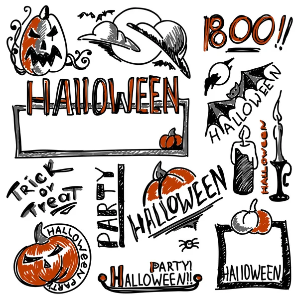 Set of halloween elements — Stock Vector