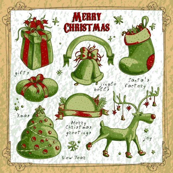 Set of christmas elements — Stock Vector