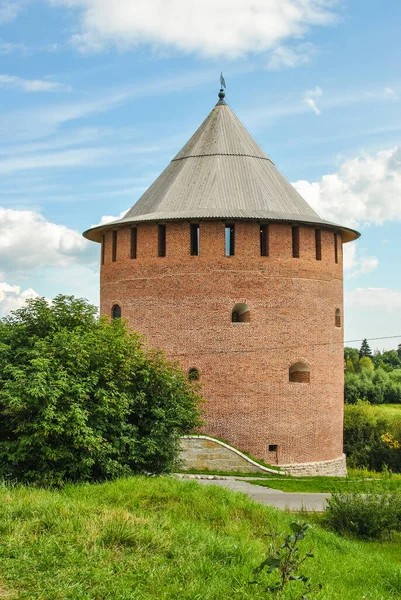 Ancient White Tower Veliky Novgorod Russia Summer — Stock fotografie