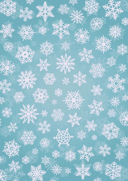 Fondo de invierno con copos de nieve — Vector de stock