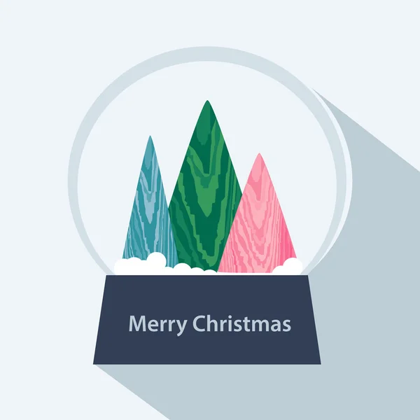 Kleurrijke sneeuw globe Kerstmis pictogram — Stockvector