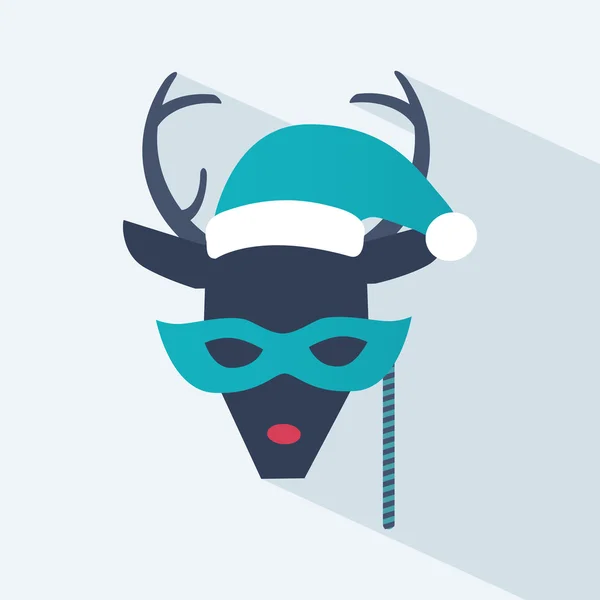 Año Nuevo y Navidad icono de un ciervo — Archivo Imágenes Vectoriales