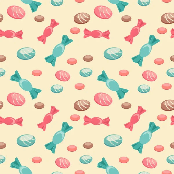 사탕의 원활한 그래픽 패턴 디자인 — 스톡 벡터