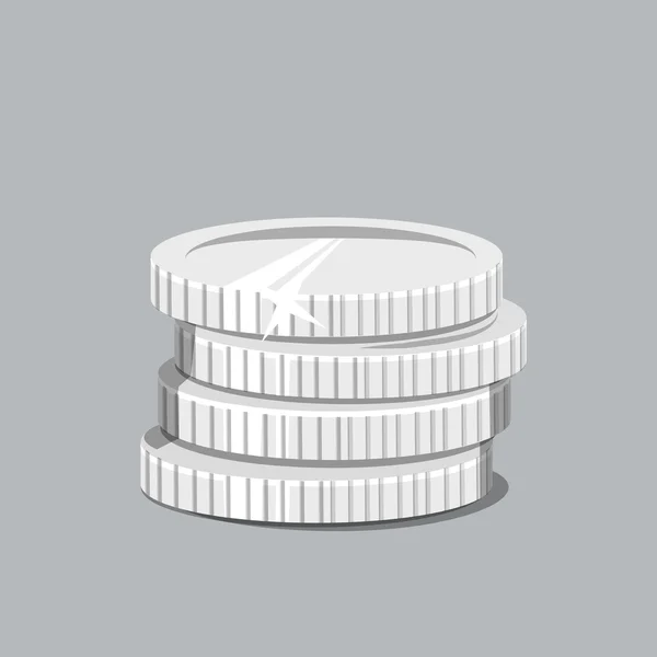 Στοίβα ασημένιων νομισμάτων — Διανυσματικό Αρχείο