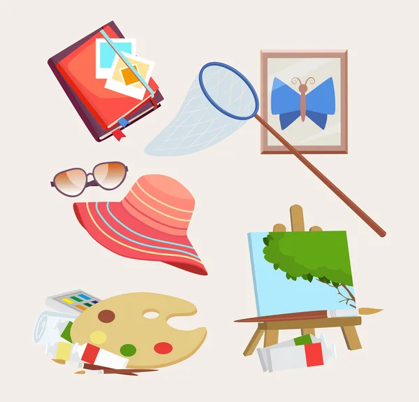 Set of icons for summer activities — Stock Vector