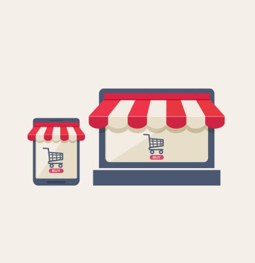 Online mobil mağaza veya alışveriş kavramı