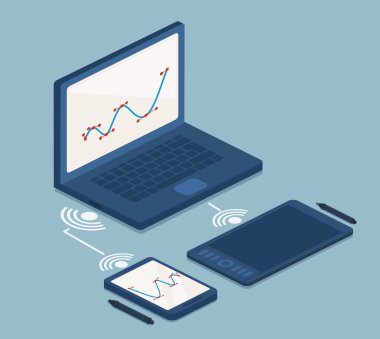 Tablet, bilgisayar ve wifi ile mobil iş istasyonu