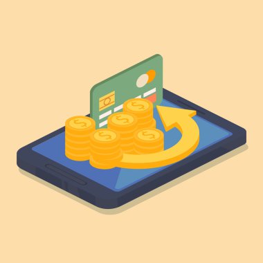 Mobil para veya online banka kavramı