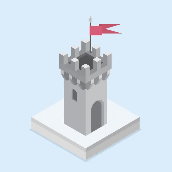 Ізометрична вежа замку — стоковий вектор