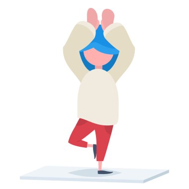 Yoga yaparken bir kız