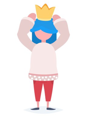 Bir kız bir taç üzerinde çalışıyor