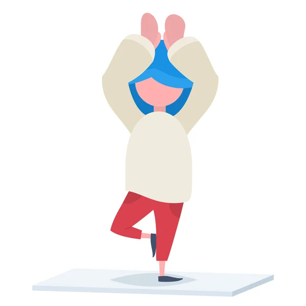 Una chica haciendo yoga — Vector de stock