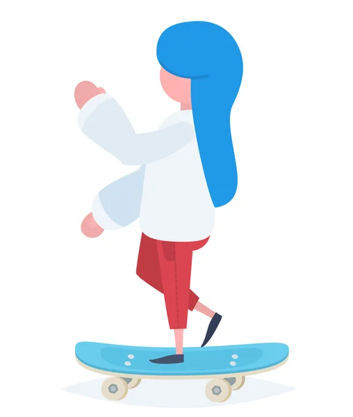 A girl with a skateboard — Stock Vector