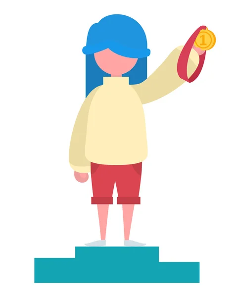 A girl with a medal — Stock Vector