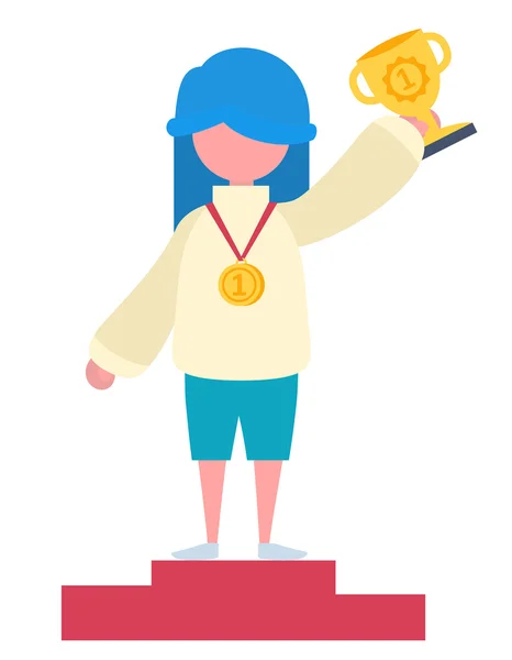 Una chica con un premio — Archivo Imágenes Vectoriales