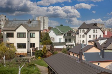 Vilnius, Litvanya - 28 Nisan 2020: Vilnius kenar mahalle Fabijoniskes. 