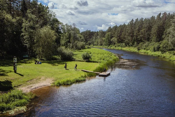 Anyksciai Lituania Julio 2020 Vista Panorámica Del Río Sventoji Parque —  Fotos de Stock