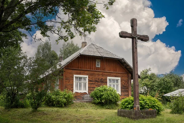 Country Seat Wooden Cross Ethnographic Village Suminai Lithuania — Stock Photo, Image