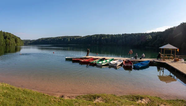 Vilnius Litouwen Juli 2017 Vissers Vangen Vis Zalieji Ezerai Groene — Stockfoto