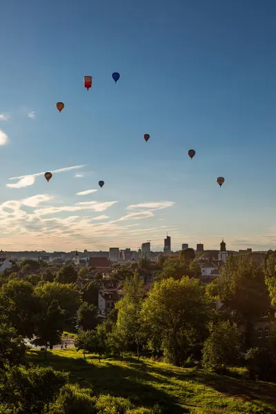 Vilnius Litvánia 2017 Július Vilnius Régi Városának Nyári Panorámája Színes — Stock Fotó