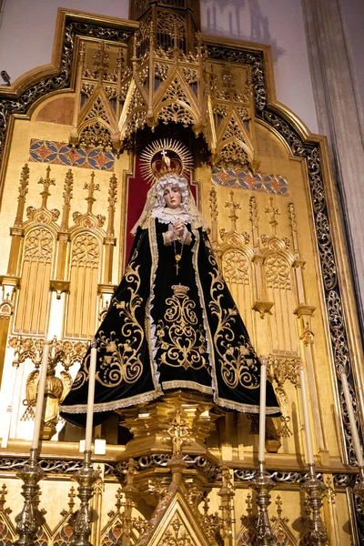 Madrid Espagne Octobre 2019 Autel Vierge Marie Église San Jeronimo — Photo