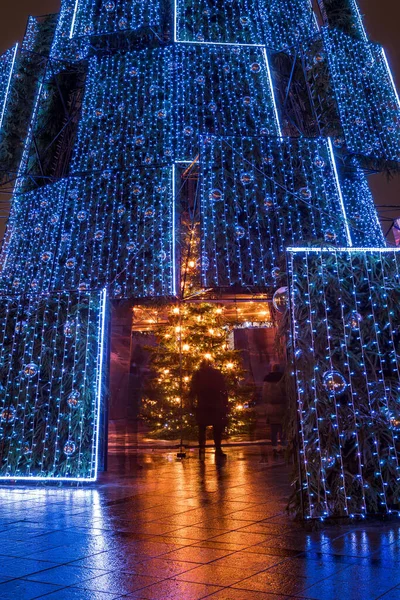 Vilnius Litouwen December 2020 Binnenkant Van Belangrijkste Kerstboom Van Vilnius — Stockfoto