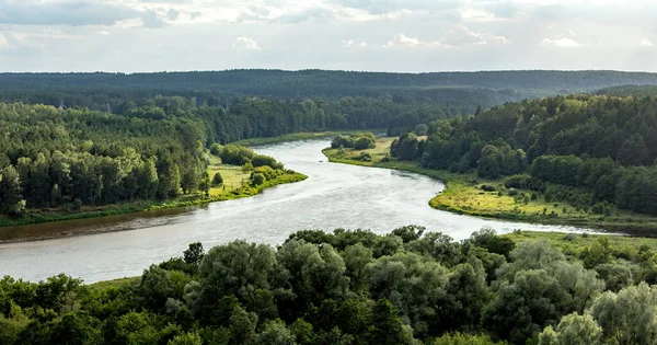 Вигин Річки Немунас Поблизу Меркіна Видно Оглядового Майданчика Меркіна Литва — стокове фото