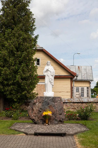 Ukmerge Lithuania 2017 Statue Virgin Mary Churchyard Church Peter Paul — 스톡 사진