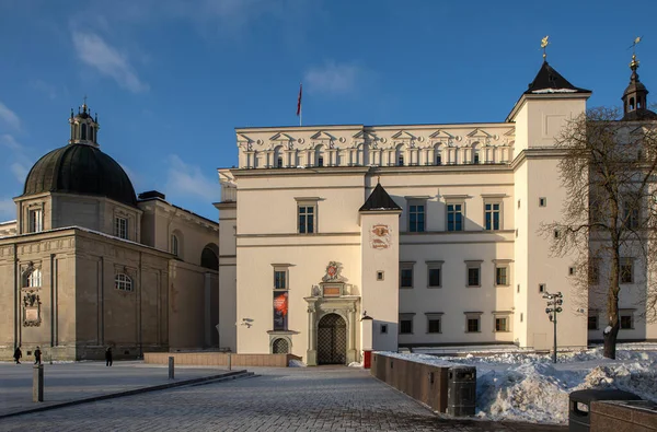 Vilnius Lituânia Fevereiro 2021 Palácio Dos Grão Duques Lituânia Praça — Fotografia de Stock