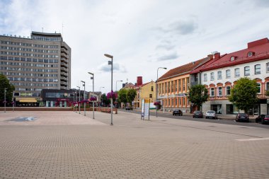 Panevezys, Litvanya - 23 Temmuz 2017: Panevezys Şehir Merkezi.