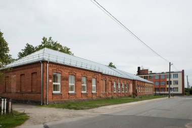 Pumpenai, Litvanya - 23 Temmuz 2017: Pasvalys bölgesi Pumpenai spor salonu, bölgenin en eski liselerinden biri..