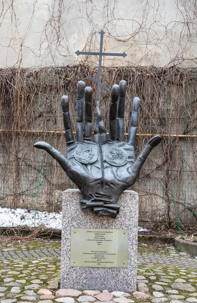 Vilnius Lituania Marzo 2021 Monumento Pushkin Hannibal Nel Cortile Della — Foto Stock