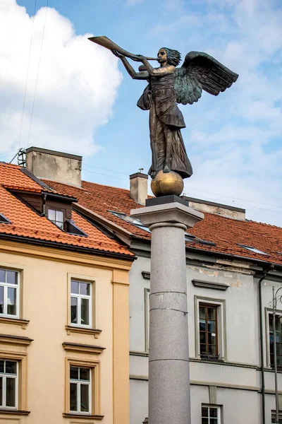 Vilnius Litauen April 2021 Uzupis Angel Skulptur Skulptör Romas Vilciauskas — Stockfoto