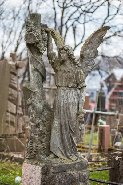 Vilnius Lithuania April 2021 Ancient Tombstones Statues Bernardine Cemetery One — Stock Photo, Image