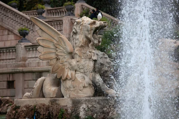 Detail Van Ciutadella Park Fonteinen Barcelona Beroemde Toeristische Bestemming Barcelona — Stockfoto