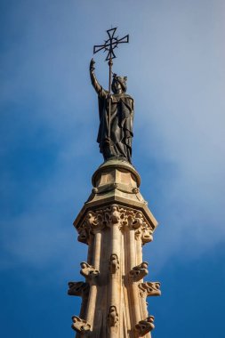 Barri Gotik Mahallesi 'nde Kutsal Haç Katedrali ve Aziz Eulalia, Barselona Katalonya, İspanya
