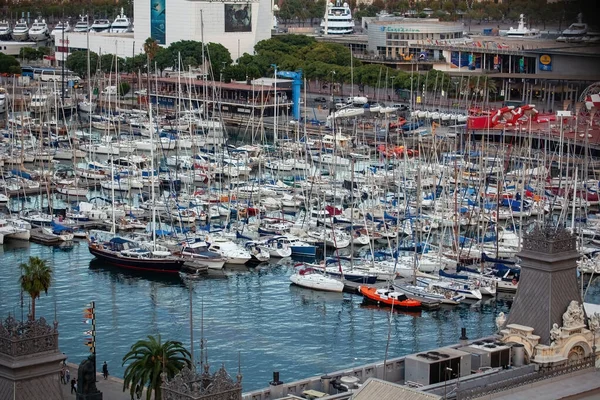 Barcelona España Octubre 2015 Vista Aérea Panorámica Port Vell Desde — Foto de Stock