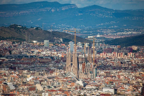 Barcelona Spain October 2015 Panoramic Cityscape Barcelona Spain Sagrada Familia — Stock Photo, Image